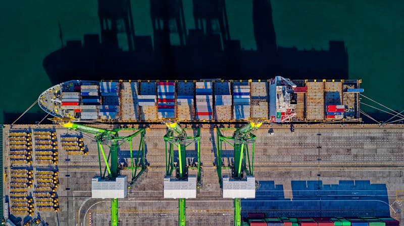 Cargo ship on the ocean